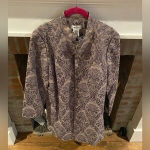 Vintage Units Brocade Golden Threads Longline Jacket Button Front size Medium